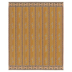 Modern Scandinavian Style Rug “Marta Stripe” Design in Gold Tones, by Rug& Kilim