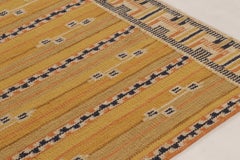 Modern Scandinavian Style Rug “Marta Stripe” Design in Gold Tones, by Rug& Kilim