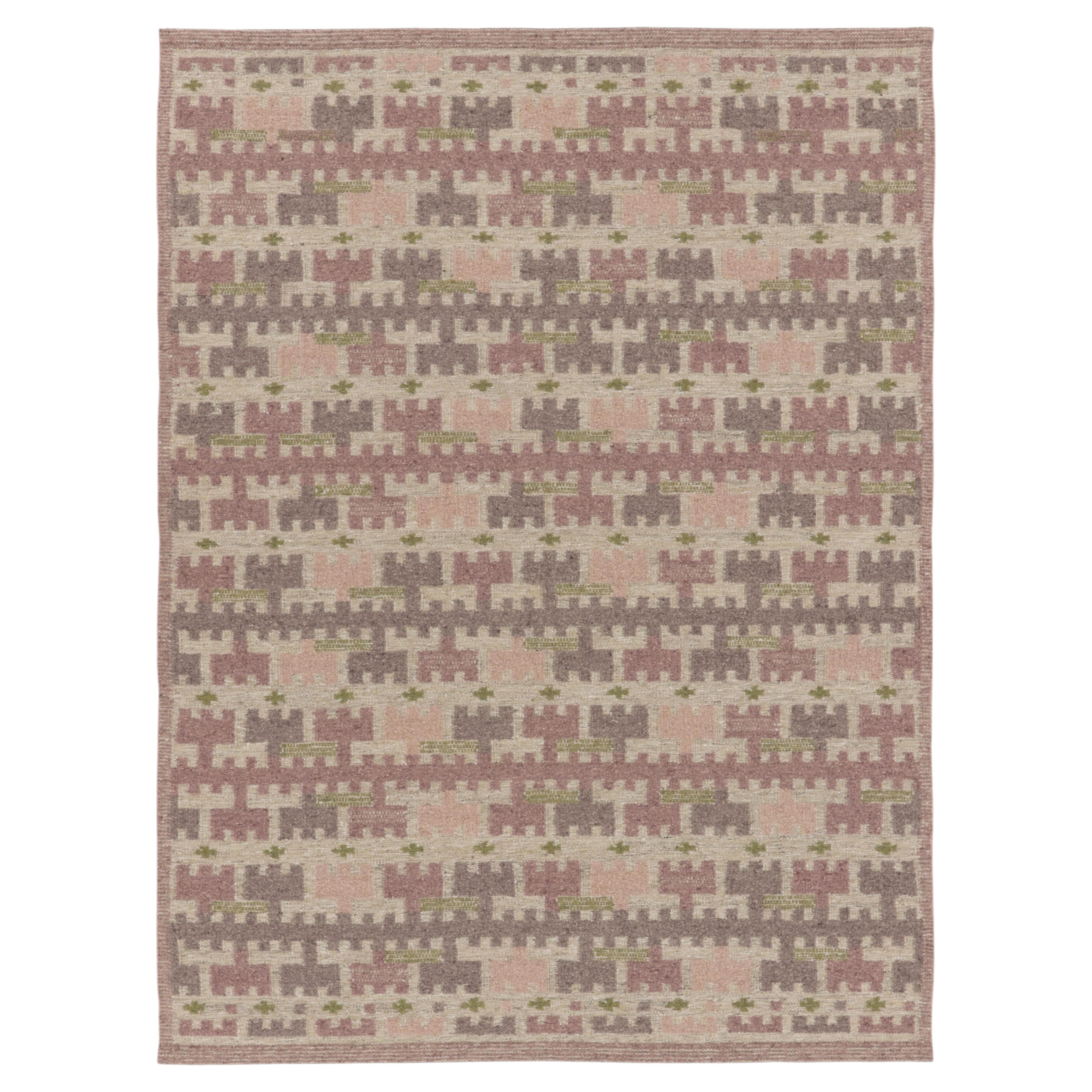 Contemporary Scandinavian Style Geometric Wool Rug, by Rug & Kilim, India