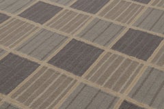 Alfombra geométrica de lana de estilo escandinavo contemporáneo, de Rug & Kilim, India