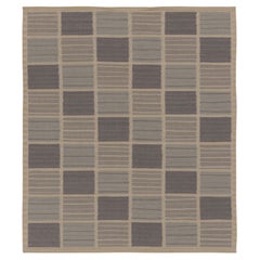 Alfombra geométrica de lana de estilo escandinavo contemporáneo, de Rug & Kilim, India