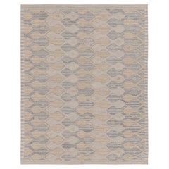 Tappeto in lana con motivi geometrici su misura in stile scandinavo contemporaneo, di Rug & Kilim, India