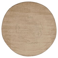 Contemporary Circle Abstract Wool Rug by Rug & Kilim, India