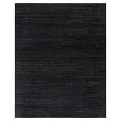 Contemporary Oversized Modern Textural Rug in Charcoal by Rug & Kilim, India
