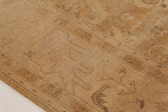 Contemporary Oversized Oushak Floral Rug in Gold, by Rug & Kilim, India