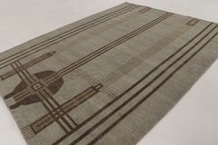 Geometrischer Wollteppich im zeitgenössischen Art-déco-Stil von Rug & Kilim, Indien