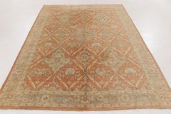Indian Floral Medallion Wool Rug in Coral & Ivory, by Rug & Kilim, 1920-1929