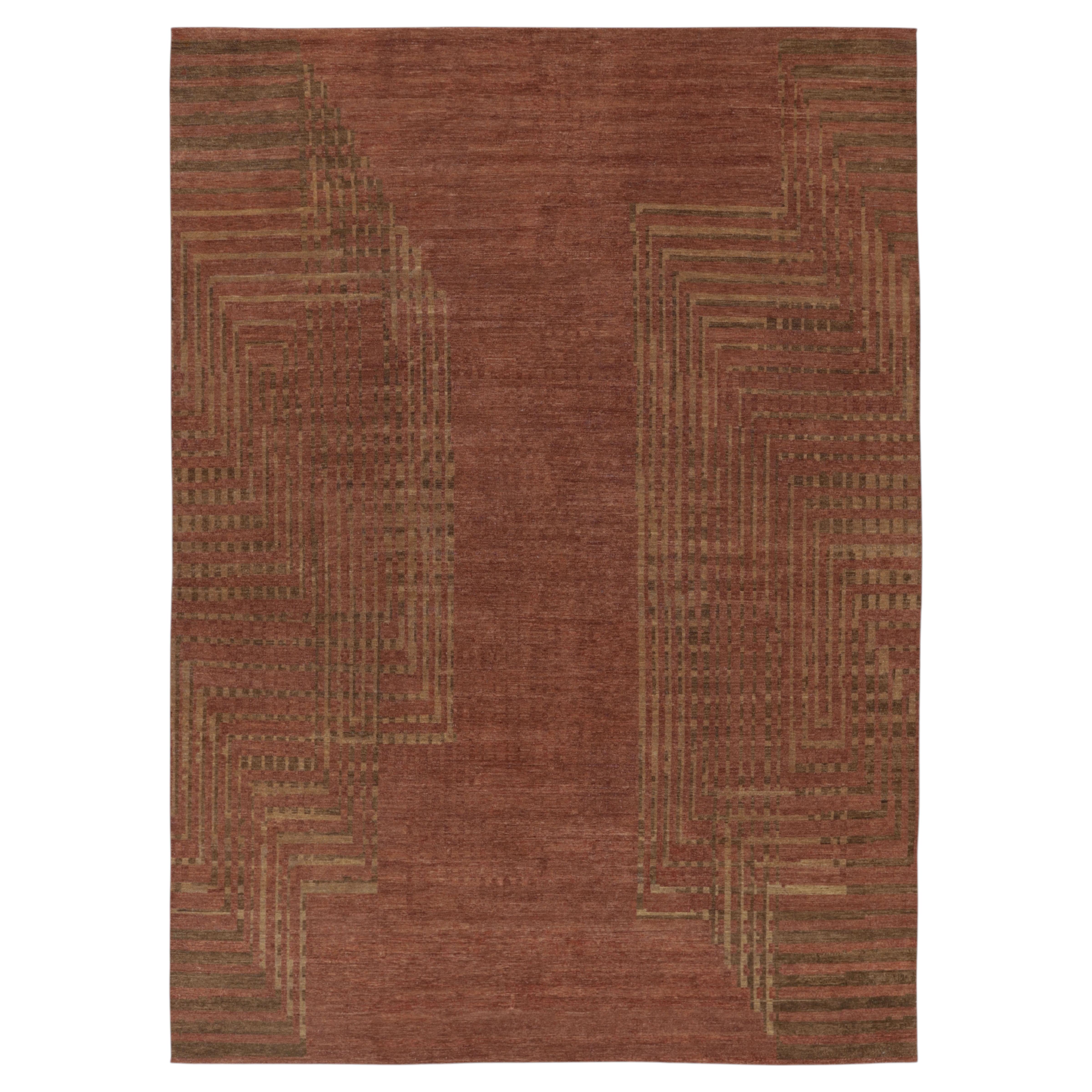 Alfombra geométrica de lana de estilo Art Déco francés contemporáneo, de Rug & Kilim, India