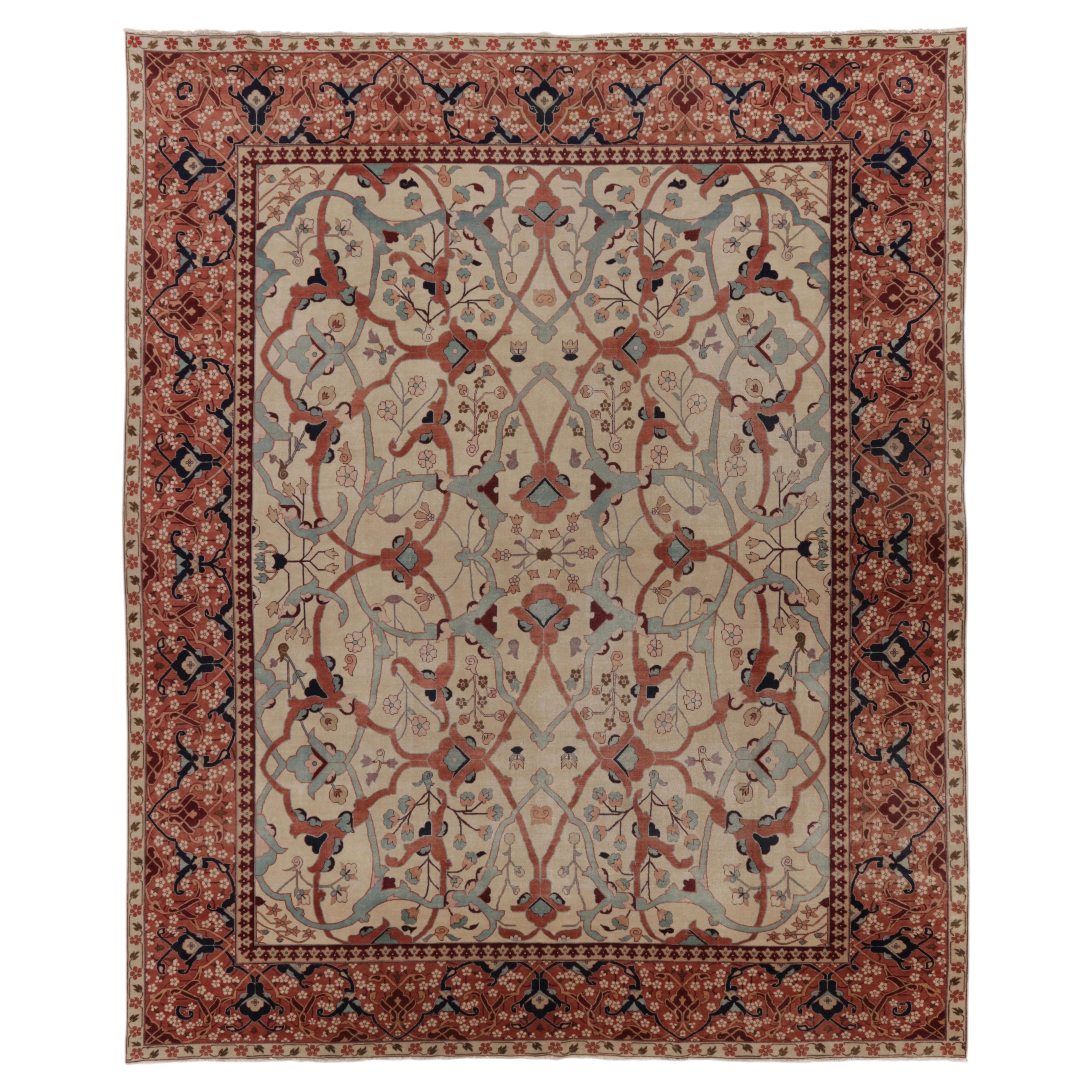 Antique Persian Tabriz Floral Design Wool Rug, by Rug & Kilim, 1920-1929