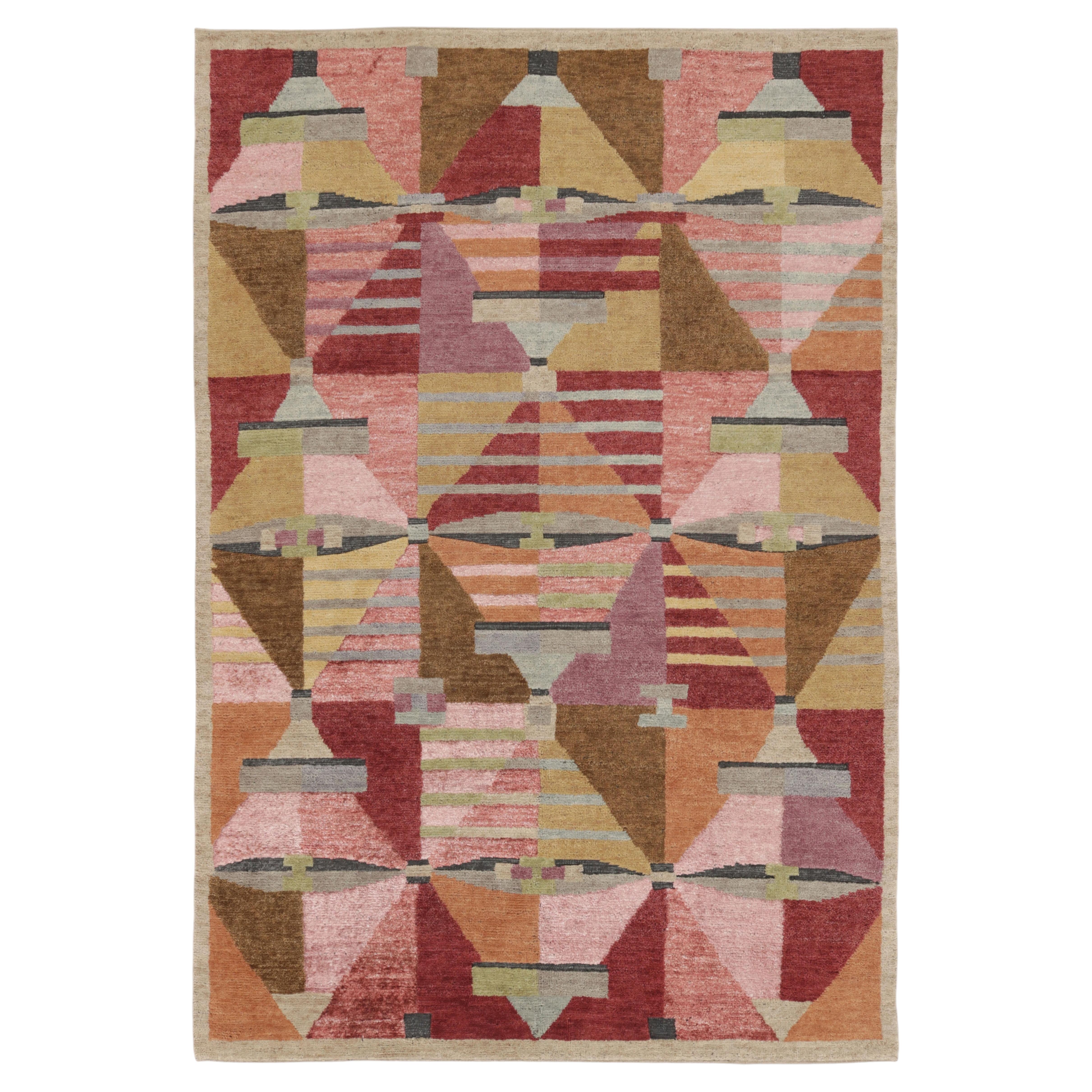 Contemporary Scandinavian Style Geometric Wool Rug, by Rug & Kilim, India