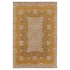 Contemporary Art Deco Style Geometric Gold Wool Rug, by Rug & Kilim, India