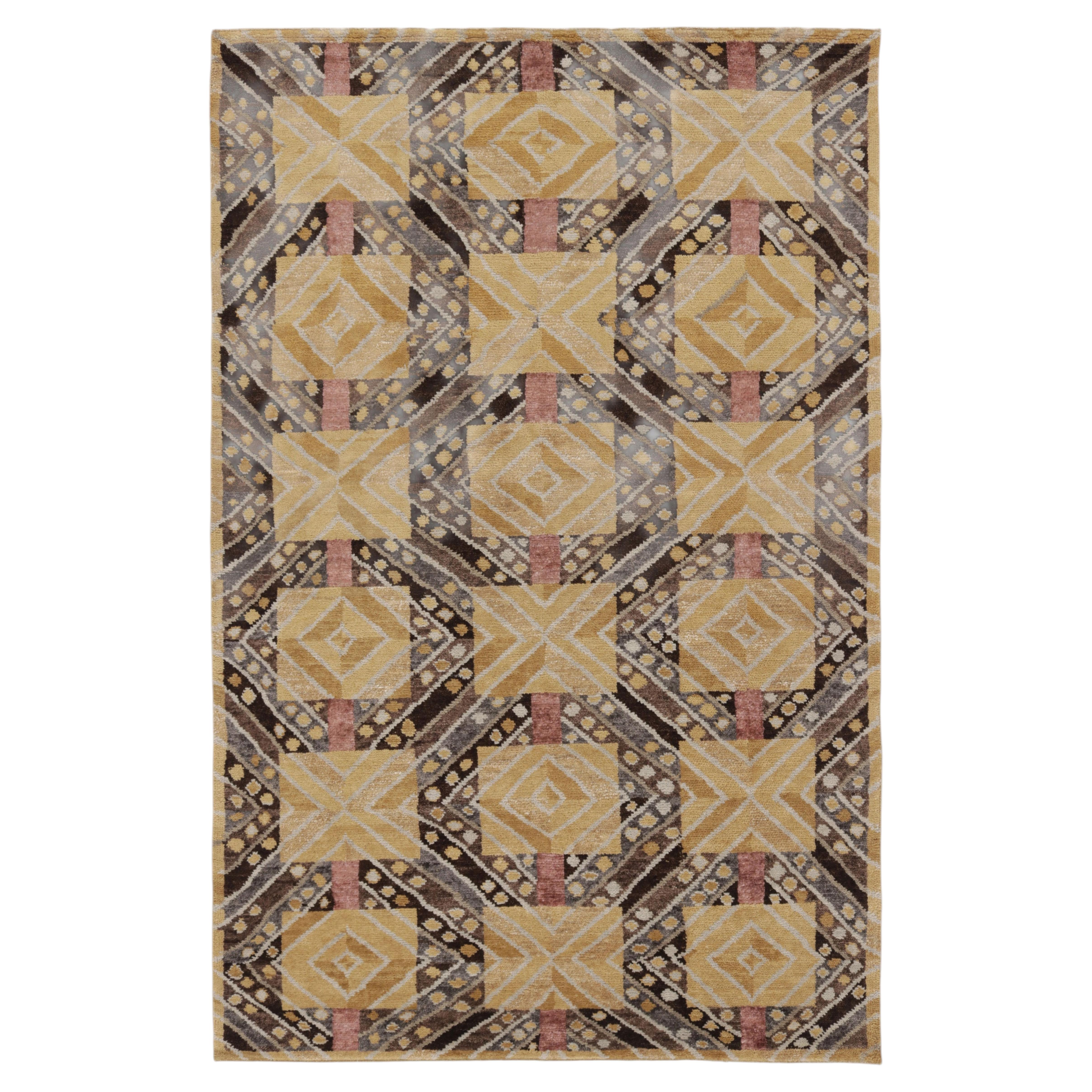 Contemporary Scandinavian Style Geometric Wool Rug by Rug & Kilim, India