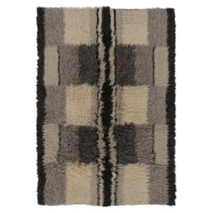 Vintage Swedish Scandinavian Style Shag Wool Rug by Rug & Kilim