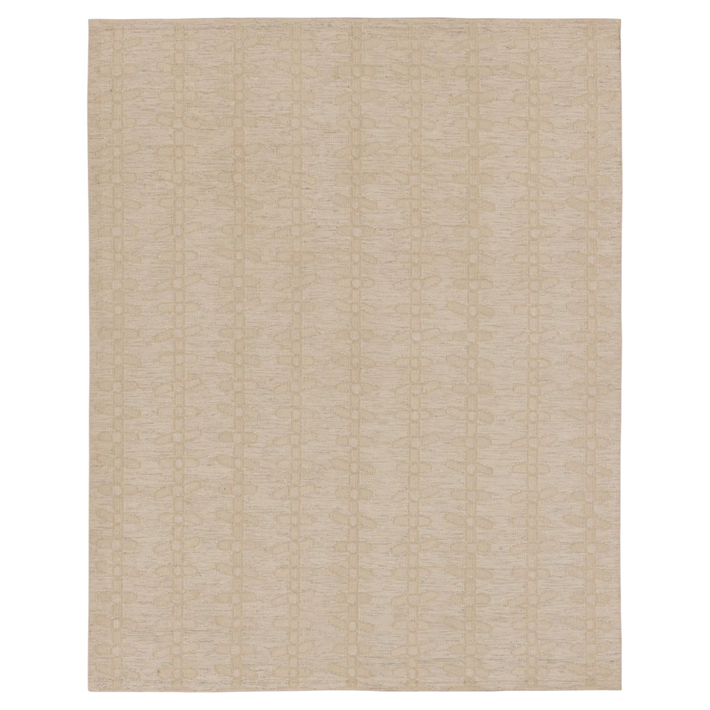 Contemporary Scandinavian Style Geometric Wool Rug, by Rug & Kilim, India