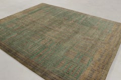 Rug & Kilim's Scandinavian Style Plush Rug in Mohair with Muted Geometric Design