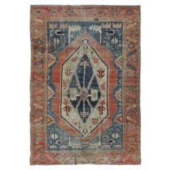 Antique Bakshaish Tribal Rug in Colorful Geometric Medallion Design Rug & Kilim