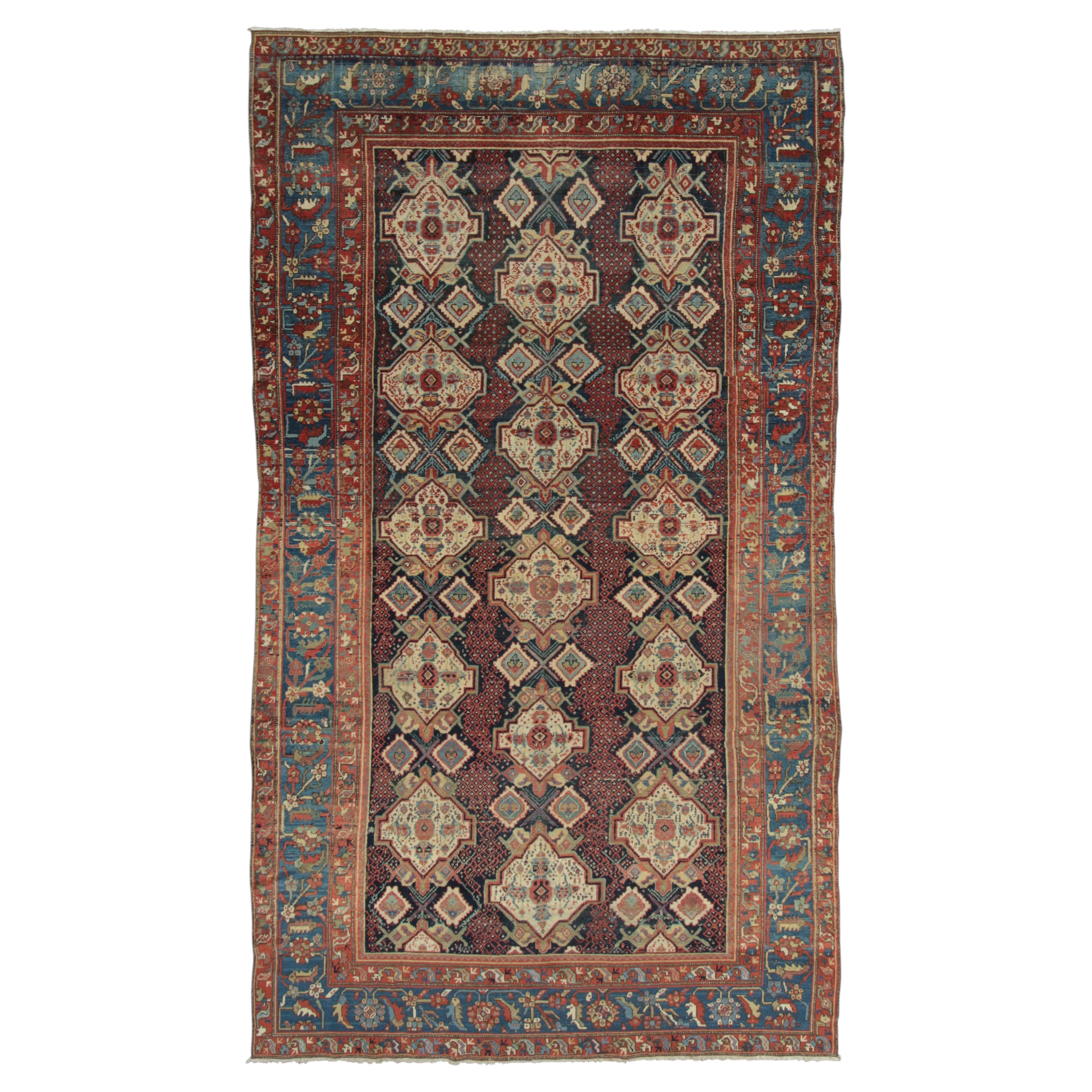 Antique Bakhtiari Tribal Rug with Geometric Medallion and Patterns - Rug & Kilim