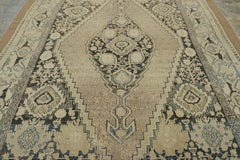 Antique Bibikabad Rug in Beige and Gray with Medallion - Rug and Kilim