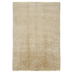 Oversized Antique Tabriz Rug, Ethereal Medallion in Beige - Rug & Kilim