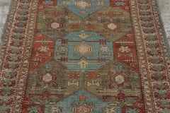 Antique Turkish Rug with Geometric Medallion & Floral Borders - Rug & Kilim