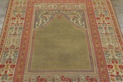 Vintage Turkish Anatolian Prayer Rug with Ornate Border Design - Rug & Kilim