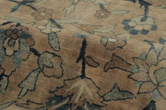 Oversized Antique Kerman Rug with Distressed Floral Design - Rug & Kilim