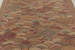 Vintage European Flatweave with Cloud Bands in Earth Tones - Rug & Kilim