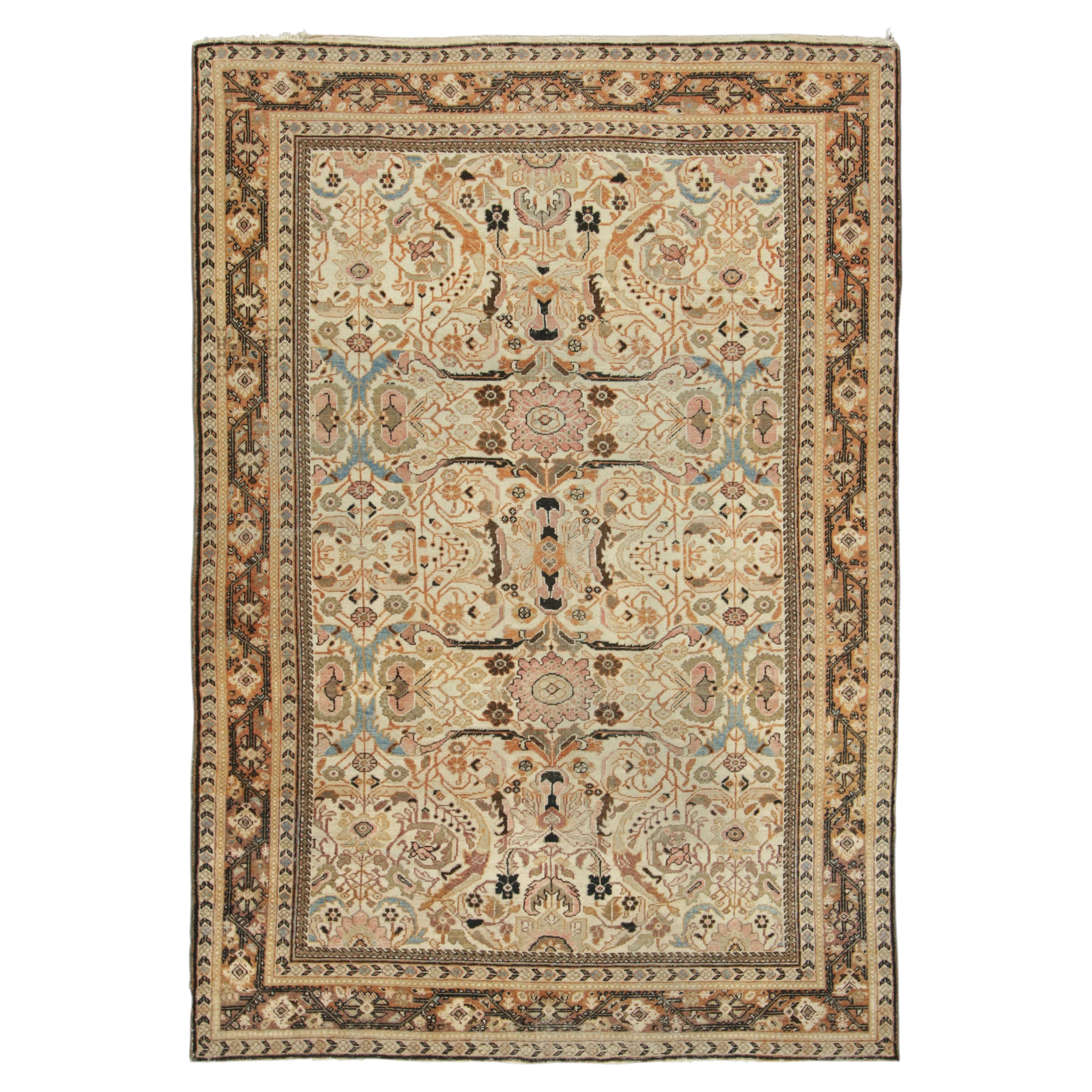 Antique Mahal Rug with Allover Colorful Floral Patterns - Rug & Kilim