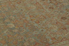 Antique Distressed Bidjar Runner with Floral Geometric Pattern - Rug & Kilim