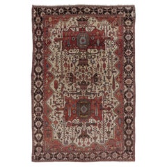 Oversized Antique Bakhtiari Rug in Red with Geometric Patterns - Rug & Kilim