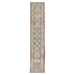 Vintage Malayer Extra-Long Runner with Geometric Medallions - Rug & Kili