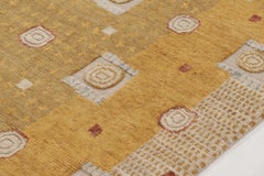 Swedish Deco Style Gold Wool, Sari Silk & Natural Silk Rug by Rug & Kilim