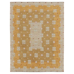 Swedish Deco Style Gold Wool, Sari Silk & Natural Silk Rug by Rug & Kilim