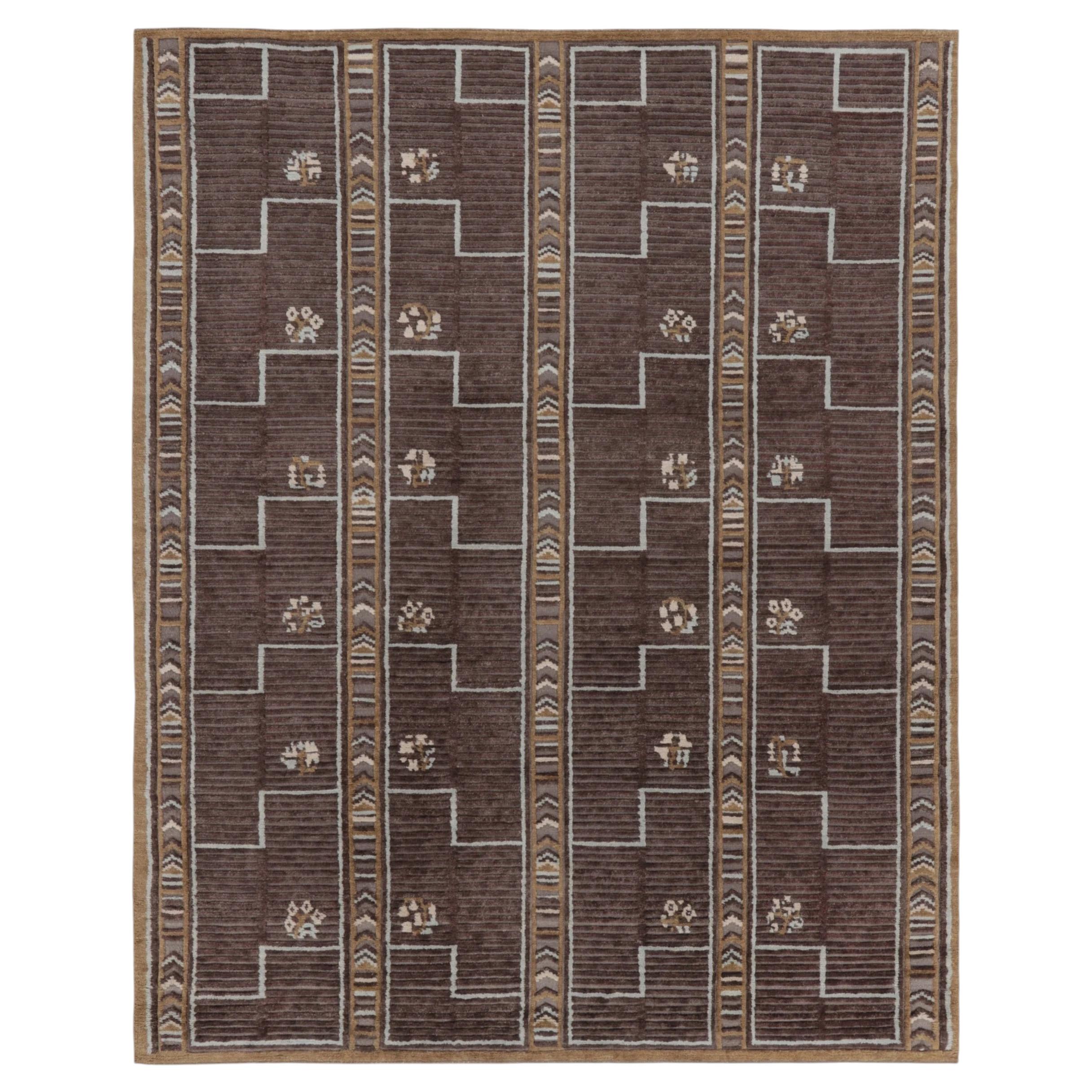 Alfombra de lana con motivos geométricos de estilo Art Déco contemporáneo, de Rug & Kilim, India