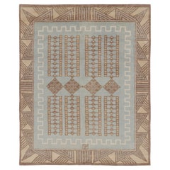 Alfombra de lana con motivos geométricos de estilo Art Déco contemporáneo, de Rug & Kilim India