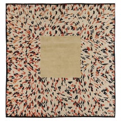 Contemporary Art Deco Style Oversized Square Wool Rug by Rug & Kilim India