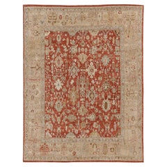 Alfombra contemporánea de gran tamaño con motivos florales de estilo Oushak, de lana y seda natural, de Rug & Kilim