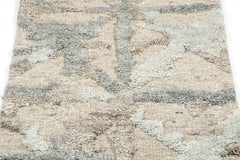 Contemporary Geometric Gift-Sized Wool Rug in Beige & Gray, by Rug &Kilim, India