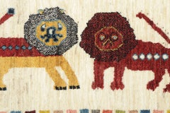 Vintage Gabbeh Lion Pictorials Polychromatic Wool Rug, by Rug&Kilim, Afghanistan