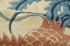 Antique Chinese Peking Circle Wool Rug with Phoenix Motif, by Rug & Kilim