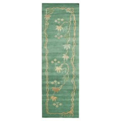 Contemporary Chinese Deco Style Wool Runner by Rug & Kilim, India