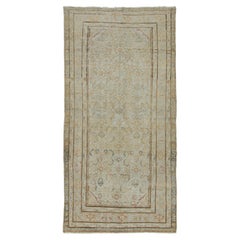 Antique Sultanabad Runner in Gold with Geometric Pattern - Rug & Kilim