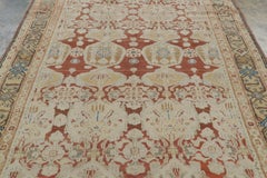 Antique Sultanabad Rug, Ivory Palmettes on Beige-Gold Field - Rug & Kilim