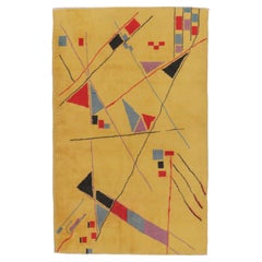 Vintage Turkish Zeki Müren Teppich Paar mit Bold Abstract Design - Rug & Kilim