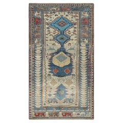 Vintage Gabbeh Persian Tribal Rug, Blue with Geometric Patterns - Rug & Kilim