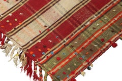 Vintage Jajim Qashqai Kilim, Red & Ivory Geometric Pattern - Rug & Kilim