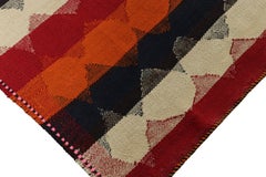 Vintage Jajim Qashqai Kilim with Colorful Geometric Patterns - Rug & Kil