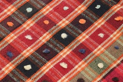 Vintage Jajim Qashqai Kilim with Colorful Dots and Stripes - Rug & Kilim