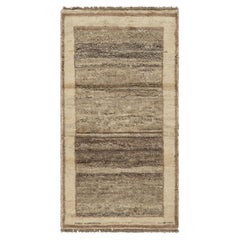 Vintage Gabbeh Runner Rug in Beige and Brown Tones - Rug & Kilim