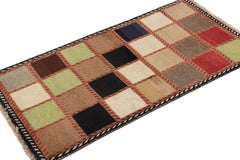 Vintage Gabbeh Rug with Colorful Geometric Patterns - Rug & Kilim